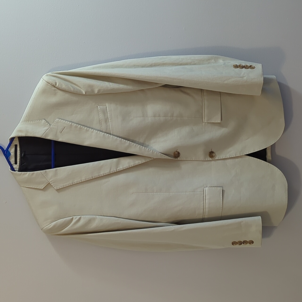 NEW J CREW Ludlow Slim Fit Beige Cotton Blazer 38 R